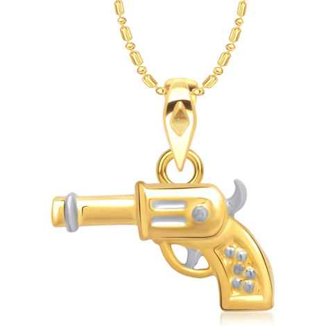 Buy Srikara Alloy Gold Plated CZ/AD Vintage Retro Gun Fashion Jewelry Pendant Chain - SKP1348G - Purplle