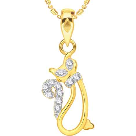 Buy Srikara Alloy Gold Plated CZ / AD Fashion Jewellery Pendant with Chain - SKP2022G - Purplle