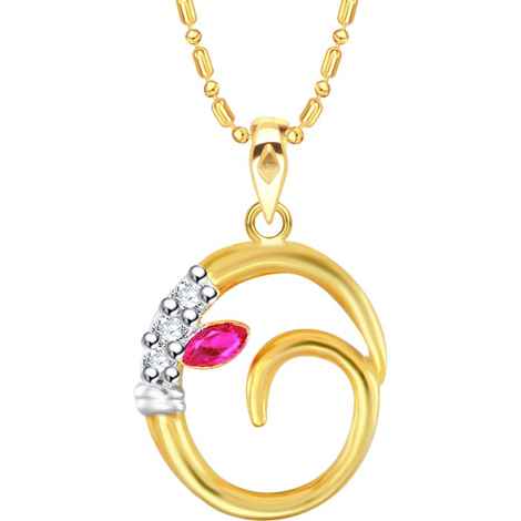 Buy Srikara Alloy Gold Plated CZ/AD Initial Letter O Ganesh Fashion Jewelry Pendant - SKP2250G - Purplle