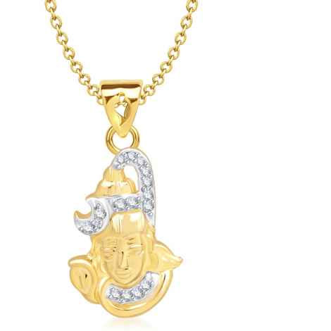 Buy Srikara Alloy Gold Plated CZ/AD Lord Shankar Fashion Jewelry Pendant with Chain - SKP1331G - Purplle