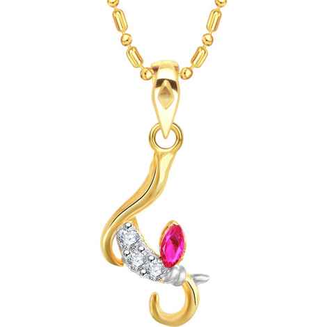 Buy Srikara Alloy Gold Plated CZ Ganesh Initial Letter "F" Fashion Jewellery Pendant - SKP2241G - Purplle