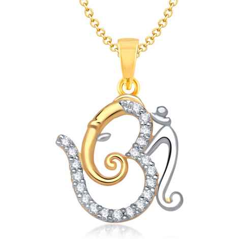 Buy Srikara Alloy Gold Plated CZ / AD Fashion Jewellery Pendant with Chain - SKP1127G - Purplle
