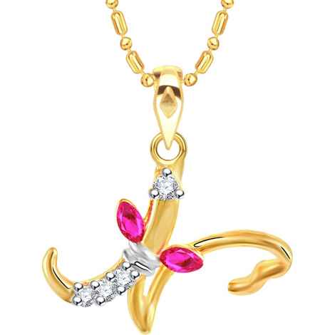 Buy Srikara Alloy Gold Plated CZ Ganesh Initial Letter "N" Fashion Jewellery Pendant - SKP2249G - Purplle