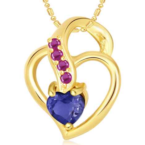Buy Srikara Alloy Gold Plated CZ/AD Well Crafted Heart Valentine Fashion Jewelry Pendant - SKP1923G - Purplle