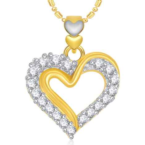 Buy Srikara Alloy Gold Plated CZ/AD Well Designed Heart Valentine Fashion Jewelry Pendant - SKP1857G - Purplle
