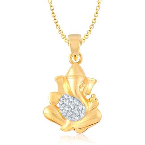 Buy Srikara Alloy Gold Plated CZ / AD Fashion Jewellery Pendant with Chain - SKP1021G - Purplle