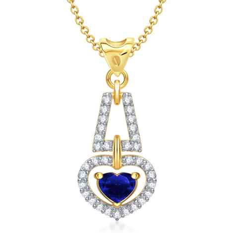Buy Srikara Alloy Love For You Blue Ruby Heart Shape Fashion Jewelry Pendant Chain - SKP1284G - Purplle
