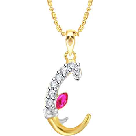 Buy Srikara Alloy Gold Plated CZ/AD Initial Letter C Ganesh Fashion Jewelry Pendant - SKP2238G - Purplle