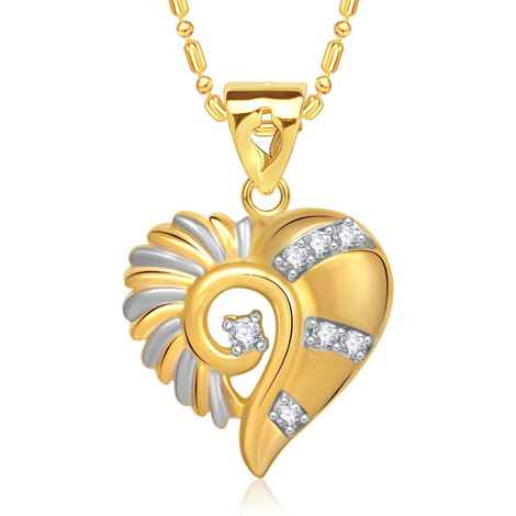 Buy Srikara Alloy Gold Plated CZ / AD Stone in Heart Fashion Jewellery Pendant Chain - SKP1465G - Purplle