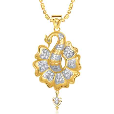 Buy Srikara Alloy Gold Plated CZ/AD Admirable Mayur Fashion Jewellery Pendant Chain - SKP1455G - Purplle