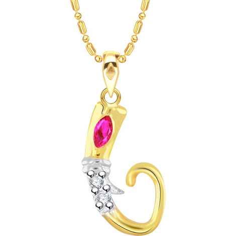 Buy Srikara Alloy Gold Plated CZ Ganesh Initial Letter "V" Fashion Jewellery Pendant - SKP2257G - Purplle