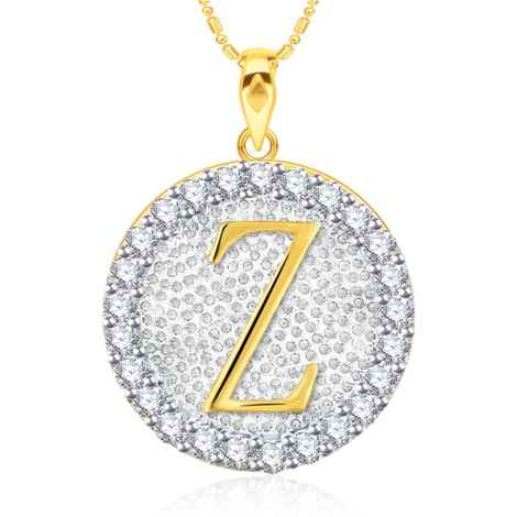 Buy Srikara Alloy Gold Plated CZ/AD Initial Letter Z Fashion Jewellery Pendant Chain - SKP2208G - Purplle