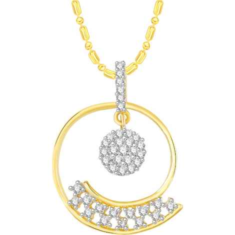 Buy Srikara Alloy Gold Plated CZ/AD Well Crafted Fashion Jewelry Pendant with Chain - SKP2659G - Purplle