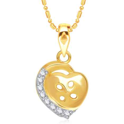 Buy Srikara Alloy Gold Plated CZ/AD Closeness Heart Fashion Jewellery Pendant Chain - SKP1508G - Purplle