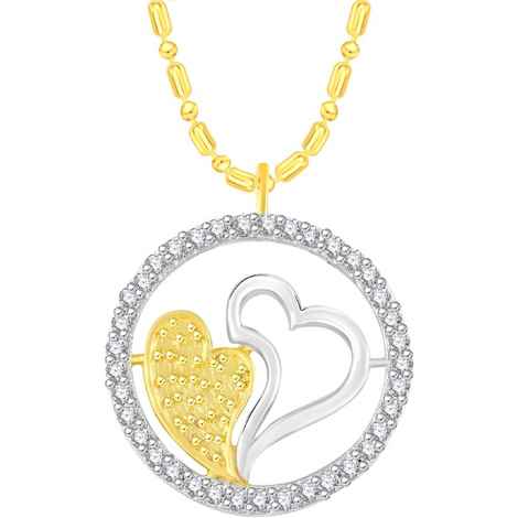 Buy Srikara Alloy Gold Plated CZ/AD Double Heart Fashion Jewelry Pendant with Chain - SKP2664G - Purplle