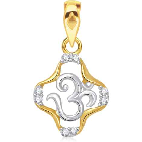 Buy Srikara Alloy Gold Plated CZ / AD Om Fashion Jewellery Pendant with Chain - SKP1614G - Purplle