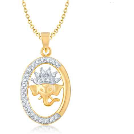 Buy Srikara Alloy Gold Plated CZ / AD Fashion Jewellery Pendant with Chain - SKP1022G - Purplle