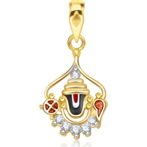 Buy Srikara Alloy Gold Plated CZ / AD The Balaji Fashion Jewelry Pendant with Chain - SKP1917G - Purplle