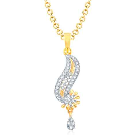 Buy Srikara Alloy Gold Plated CZ / AD Glamoures Fashion Jewellery Pendant with Chain - SKPS1075GB - Purplle
