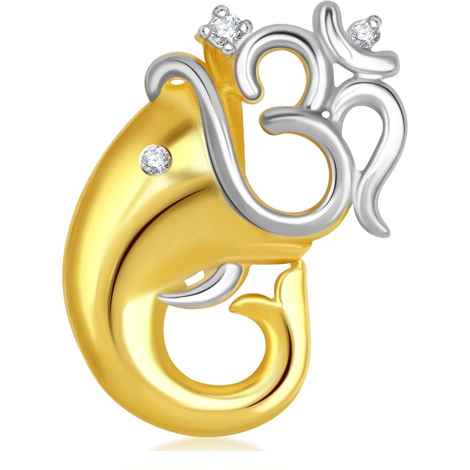 Buy Srikara Alloy Gold Plated CZ/AD Om Vakratund Fashion Jewelry Pendant with Chain - SKP1669G - Purplle