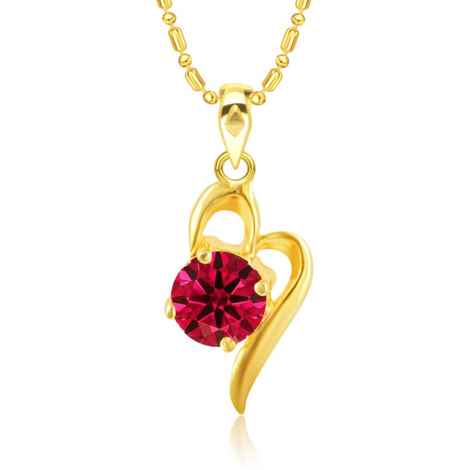 Buy Srikara Alloy Gold Plated Titled Heart Red Solitaire Fashion Jewelry Pendant - SKP2873G - Purplle