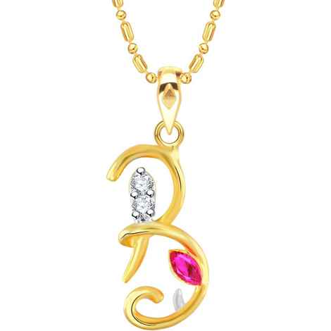 Buy Srikara Alloy Gold Plated CZ/AD Initial Letter B Ganesh Fashion Jewelry Pendant - SKP2237G - Purplle