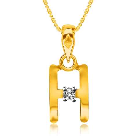 Buy Srikara Alloy Brass Gold Plated CZ Initial "H" Alphabet Fashion Jewelry Pendant - SKP2809G - Purplle