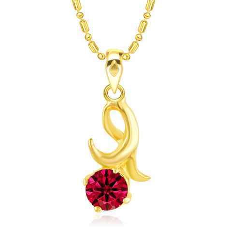 Buy Srikara Alloy Gold Plated CZ/AD Eye Catchy Red Solitaire Fashion Jewelry Pendant - SKP2884G - Purplle