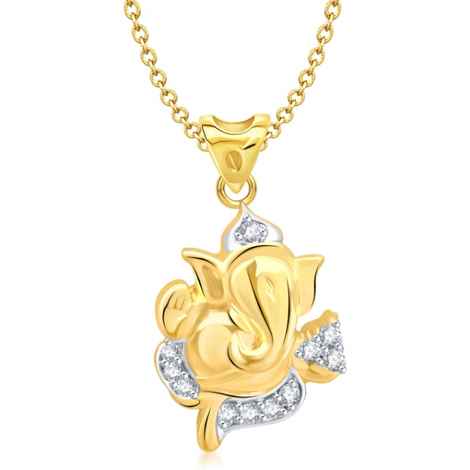 Buy Srikara Alloy Gold Plated CZ/AD Prathmeshwar Fashion Jewelry Pendant with Chain - SKP1333G - Purplle