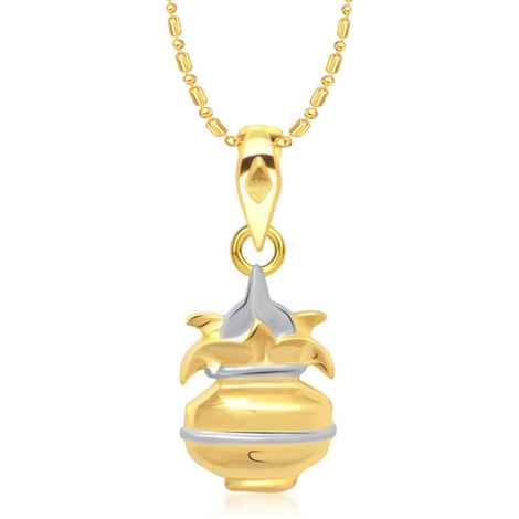 Buy Srikara Alloy Gold Plated CZ/AD Divine Kalash Fashion Jewelry Pendant with Chain - SKP1360G - Purplle