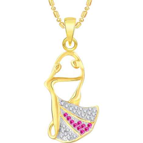 Buy Srikara Alloy Gold Plated CZ / AD Fashion Jewellery Pendant with Chain - SKP2594G - Purplle