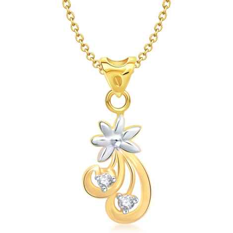Buy Srikara Alloy Gold Plated CZ/AD Supreme Stylite Fashion Jewellery Pendant Chain - SKP1337G - Purplle