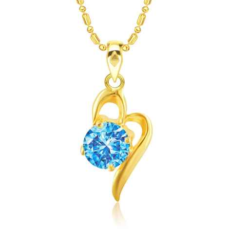 Buy Srikara Alloy Titled Heart Aqua Solitaire Fashion Jewellery Pendant with Chain - SKP2889G - Purplle