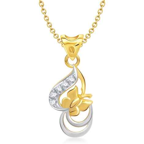 Buy Srikara Alloy Gold Plated CZ Brilliant Butterfly Fashion Jewelry Pendant Chain - SKP1335G - Purplle