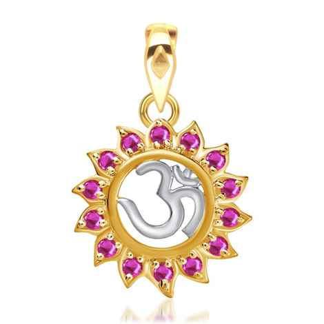 Buy Srikara Alloy Gold Plated CZ / AD Om Shakti Fashion Jewellery Pendant with Chain - SKP1489G - Purplle