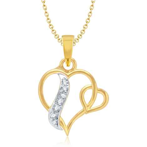 Buy Srikara Alloy Gold Plated CZ / AD Fashion Jewellery Pendant with Chain - SKP1057R - Purplle