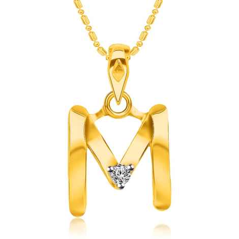 Buy Srikara Alloy Brass Gold Plated CZ Initial "M" Alphabet Fashion Jewelry Pendant - SKP2814G - Purplle