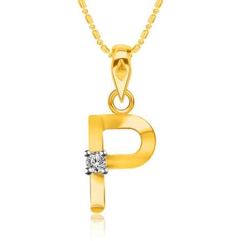 Buy Srikara Alloy Brass Gold Plated CZ Initial "P" Alphabet Fashion Jewelry Pendant - SKP2817G - Purplle