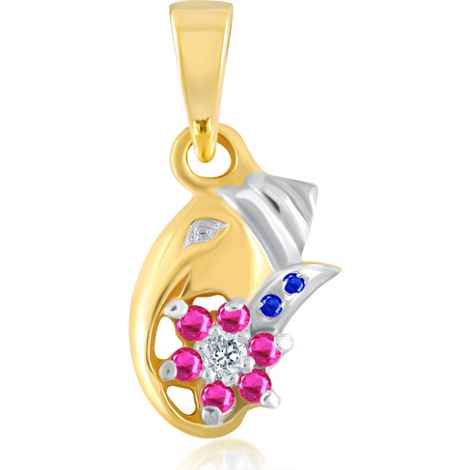 Buy Srikara Alloy Gold Plated CZ / AD Bhimaya Fashion Jewellery Pendant with Chain - SKP1488G - Purplle