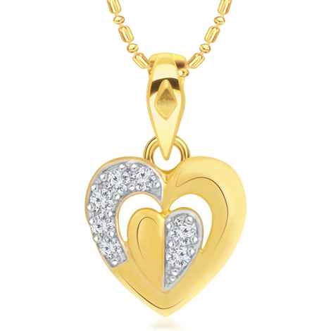 Buy Srikara Alloy Leafy Heart CZ / AD Studded Fashion Jewellery Pendant with Chain - SKP2832G - Purplle