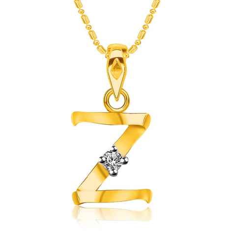 Buy Srikara Alloy Brass Gold Plated CZ Initial "Z" Alphabet Fashion Jewelry Pendant - SKP2827G - Purplle