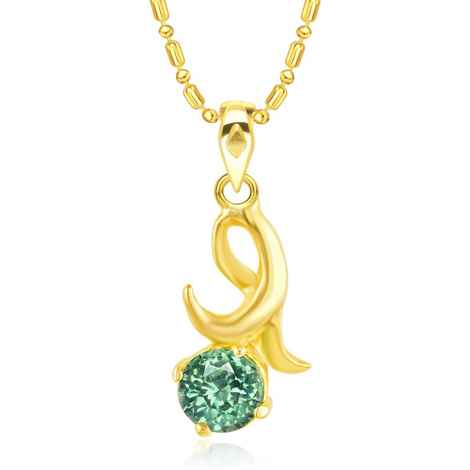 Buy Srikara Alloy Gold Plated CZ/AD Amazing Green Solitaire Fashion Jewelry Pendant - SKP2868G - Purplle