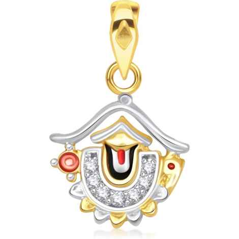 Buy Srikara Alloy Gold Plated CZ/AD Divine Balaji Fashion Jewelry Pendant with Chain - SKP1918G - Purplle