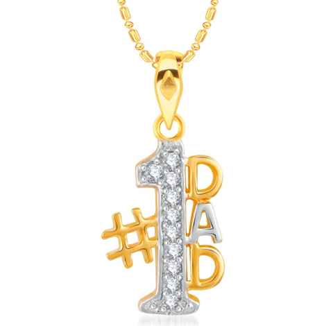 Buy Srikara Alloy Gold Plated CZ / AD Dad Fashion Jewellery Pendant with Chain - SKP2389G - Purplle