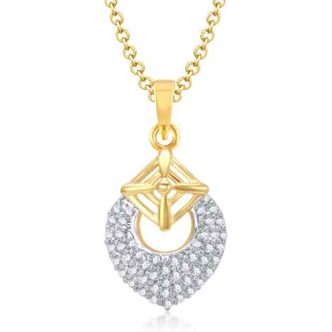 Buy Srikara Alloy Gold Plated CZ / AD Blossom Cherry Gold and Rhodium Plated Pendant - SKP1092G - Purplle