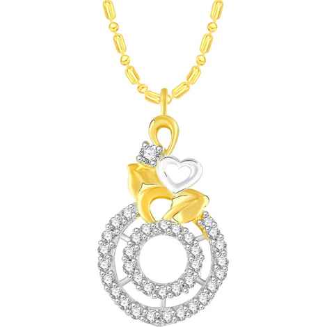 Buy Srikara Alloy Gold Plated CZ / AD Heart Fashion Jewellery Pendant with Chain - SKP2660G - Purplle