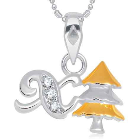 Buy Srikara Alloy Gold Plated CZ/AD Initial Letter X Fashion Jewellery Pendant Chain - SKP1596G - Purplle