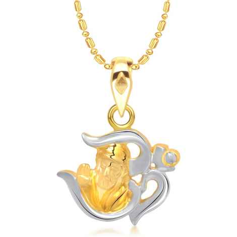 Buy Srikara Alloy Gold Plated CZ / AD Om Sai Fashion Jewellery Pendant with Chain - SKP1362G - Purplle