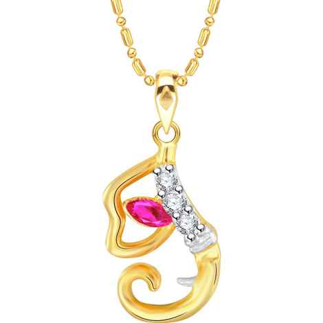Buy Srikara Alloy Gold Plated CZ/AD Initial Letter I Ganesh Fashion Jewelry Pendant - SKP2244G - Purplle