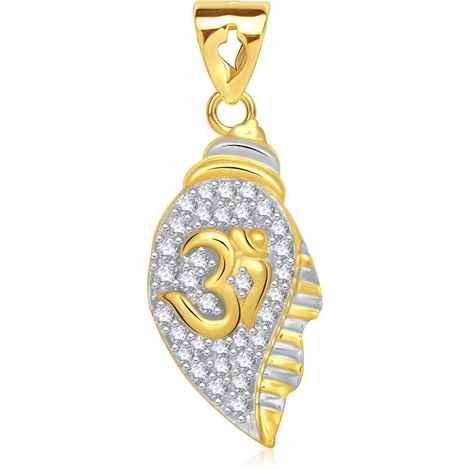 Buy Srikara Alloy Gold Plated CZ / AD Divine Om Fashion Jewellery Pendant with Chain - SKP1436G - Purplle